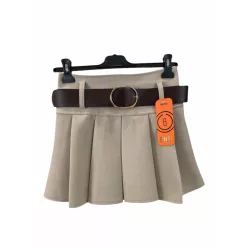   Beunique Fashion Rakott szoknya nadrág vastag övvel Beige M