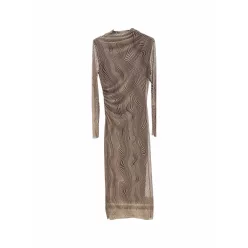   Beunique Fashion Deréknál húzott tüll ruha Beige One Size