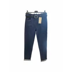 Beunique Fashion Gumis derekú farmer fekete övvel  L