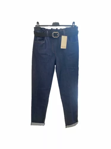 Beunique Fashion Gumis derekú farmer fekete övvel  L