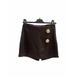   Beunique Fashion Átlapolt nagdrágszoknya arany gombbal Coffee M