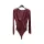 Beunique Fashion Dekoltált hidegselyem body Burgundy One Size