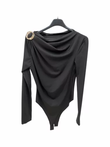 BeUnique Fashion Hidegselyem body arany dekor gombbal Black One Size
