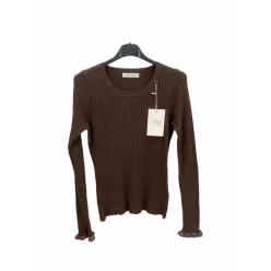   Beunique Fashion Fényes szálú bordáskötött pulcsi Coffee One Size