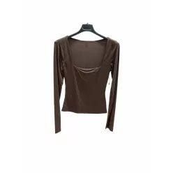   BeUnique Fashion Hidegselyem felső szögletes dekoltázzsal Coffee One Size