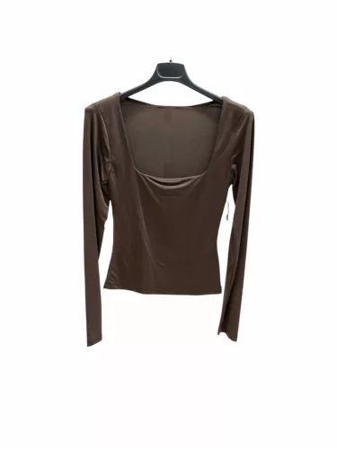 BeUnique Fashion Hidegselyem felső szögletes dekoltázzsal Coffee One Size