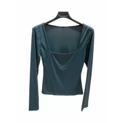   BeUnique Fashion Hidegselyem felső szögletes dekoltázzsal Petrol One Size