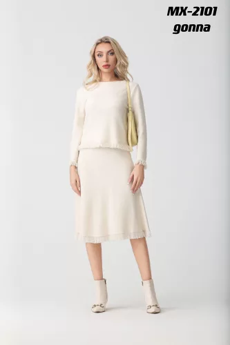 Beunique Fashion Kötött Rojtos aljú szoknya Apricot One Size