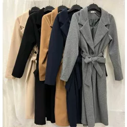   BeUnique Fashion Átmeneti szövet kabát megkötővel Grey One Size