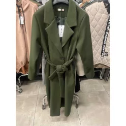   BeUnique Fashion Átmeneti szövet kabát megkötővel Olive One Size