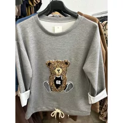 Beunique Fashion Teddys szabadidő pulcsi Grey One Size