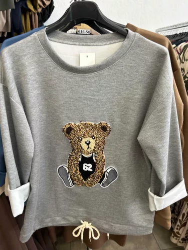 Beunique Fashion Teddys szabadidő pulcsi Grey One Size