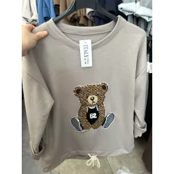  Beunique Fashion Teddys szabadidő pulcsi Light Brown One Size