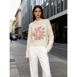 Beunique Fashion Kötött pulcsi tüll fodormintával