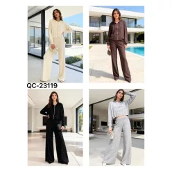   Beunique Fashion Csillogó rátétes finom kötött szabadidő szett Fekete One Size