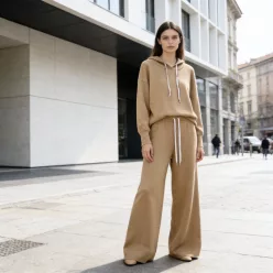 Beunique Fashion Kötött szabadídő nadrág Camel One Size