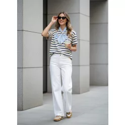   Beunique Fashion pamut tengerész mintával sál kiegészítővel mintával Blue