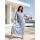 Beunique Fashion pamut selyem kaftán ruha Blue One Size