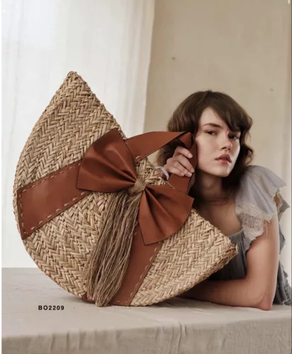 Beunique Fashion juta táska barna rátéttel