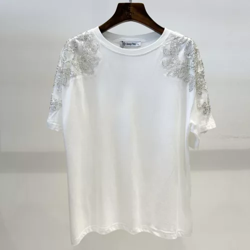 BeUnique Fashion Válnál Kövekkel dekorált felső fehér One Size