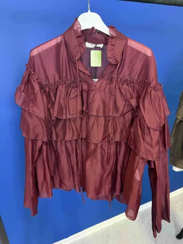 Beunique Fashion Zsabós blúz Burgundy One Size