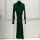 Beunique Fashion Bordás köttött garbós ruha Dark Green One Size