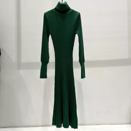 Beunique Fashion Bordás köttött garbós ruha Dark Green One Size
