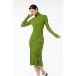   Beunique Fashion Bordás köttött garbós ruha Green One Size