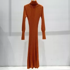   Beunique Fashion Bordás köttött garbós ruha Orange One Size
