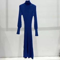   Beunique Fashion Bordás köttött garbós ruha Royal Blue One Size