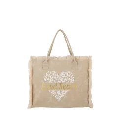 Beunique Fashion nagy méretű pakolós vászontáska Beige