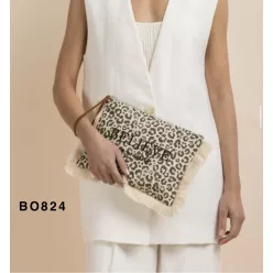 Beunique Fashion vászon boríték táska Leopard