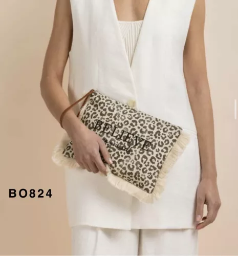 Beunique Fashion vászon boríték táska Leopard