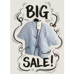   Beunique Fashion Ég kék steppelt ejtett vállú mellény/dzseki L-XL